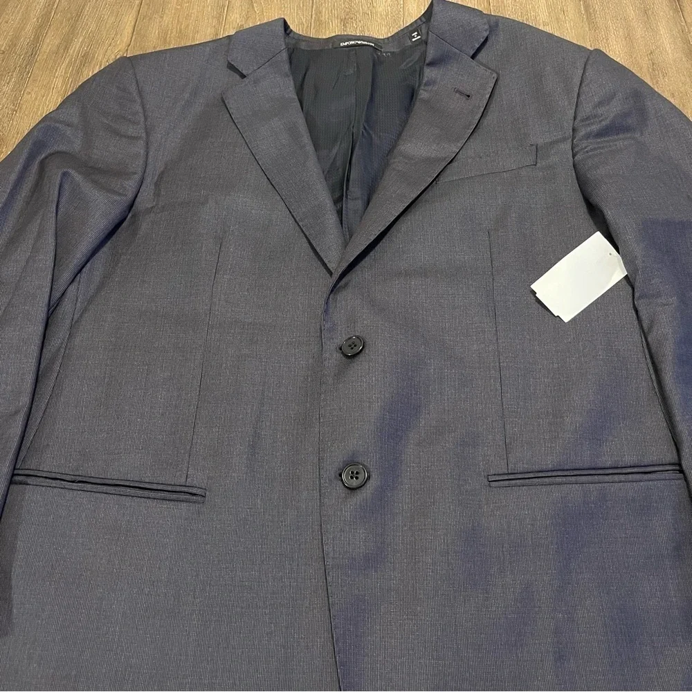 Emporio Armani G-Line Wool Blazer Slim-Fit Two-Button Men’s 54 Navy Blue